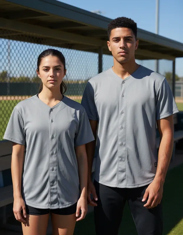 Imagen de producto Playera Baseball Wusstek. Modelos 116U Color Gris Jaspe