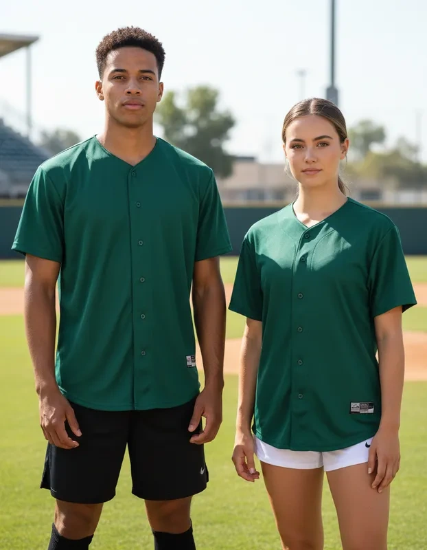 Imagen de producto Playera Baseball Wusstek. Modelos 116U Color Verde Botella