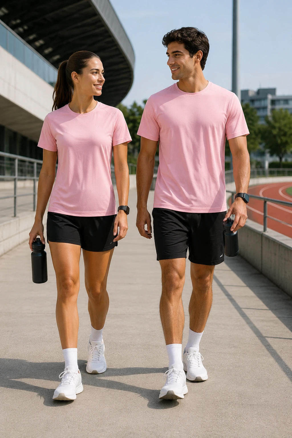 Playera Deportiva CRN Marca Wusstek. Modelo 125U. Color Palo de Rosa