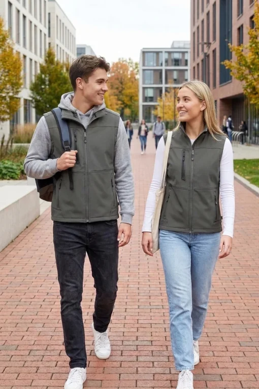 Chaleco Softshell Reciclado Unisex 8100U. Color Carbon