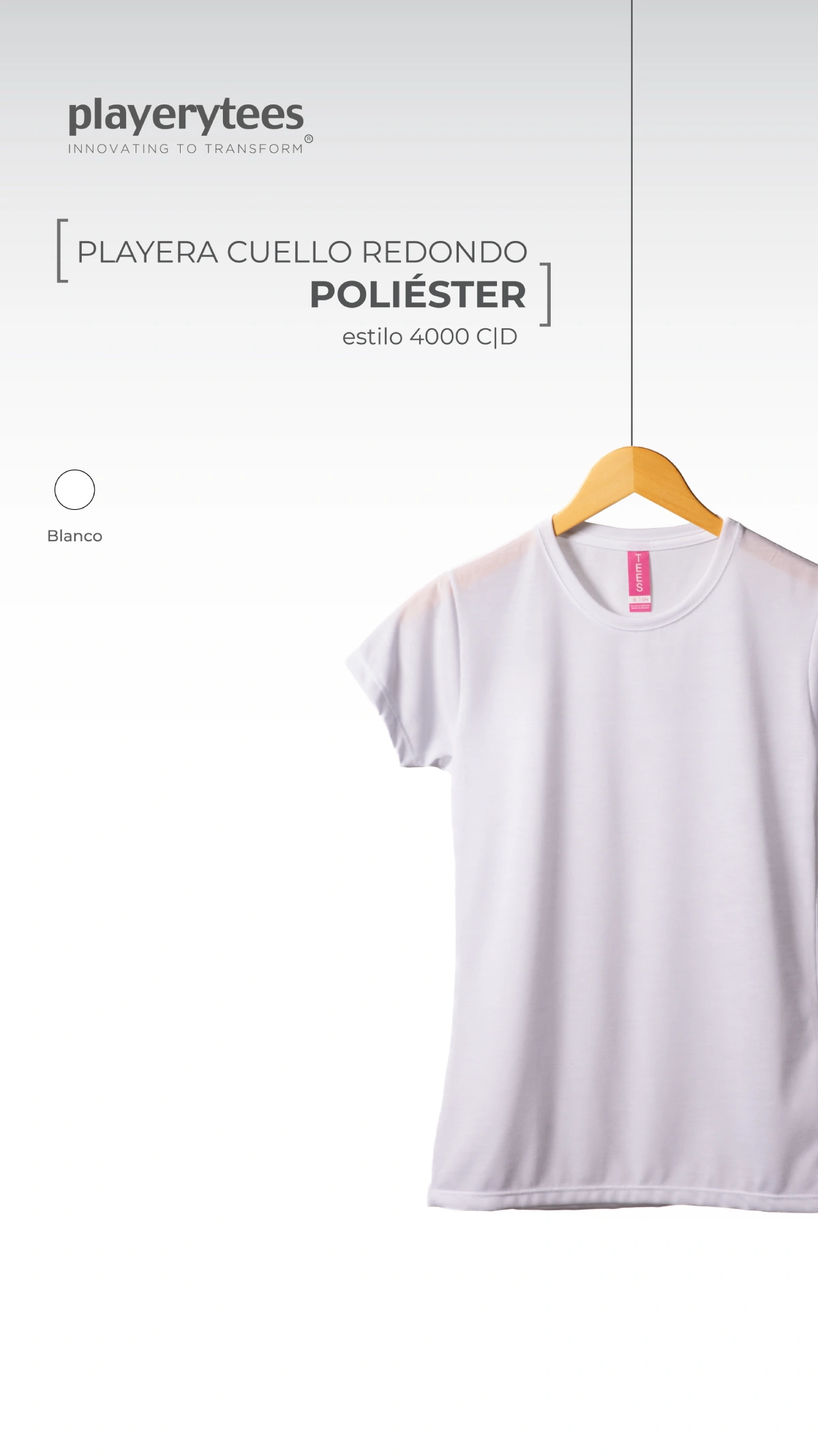 Imagen de producto Playera Cuello redondo para Caballero, Poliester. Modelo 4000C