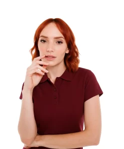 Playera tipo polo Modelo 600D. Color Marron