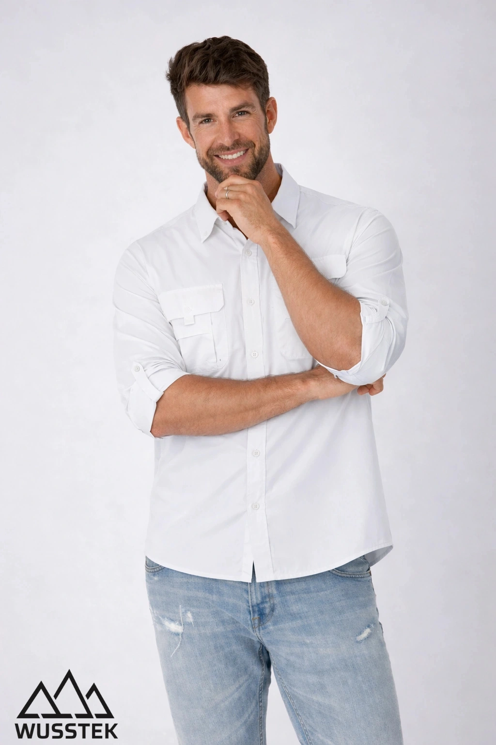 620U Camisa Pescadora Cacaballero. Color Blanco