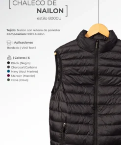 Foto de portada de producto chaleco de Nailon Unisex. Modelo 8000U.