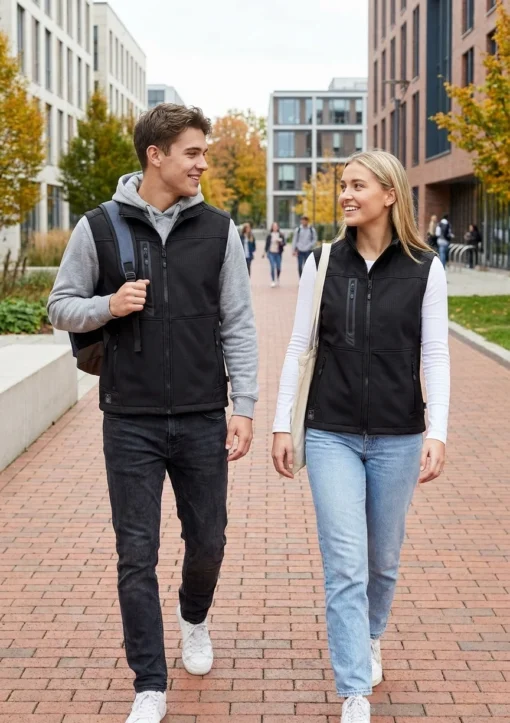 Chaleco Softshell Reciclado Unisex 8100U. Color Negro