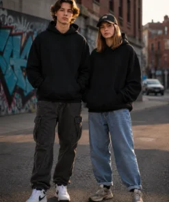 Sudadera Unisex con capucha. Playerytess. 9000U-Negro
