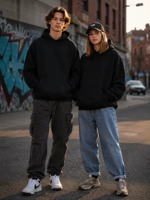 Sudadera Unisex con capucha. Playerytess. 9000U-Negro