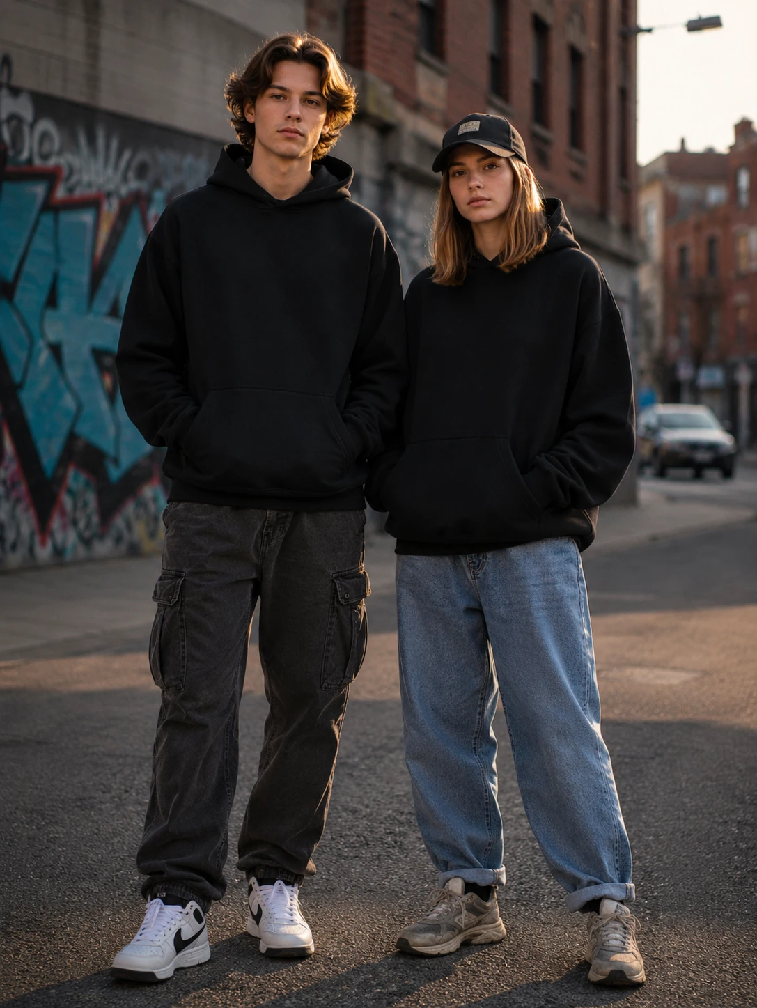 Sudadera Unisex con capucha. Playerytess. 9000U-Negro