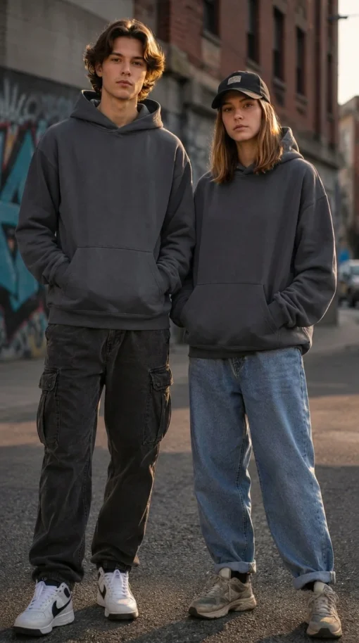 Sudadera Unisex con capucha. Playerytess. 9000U-Carbon