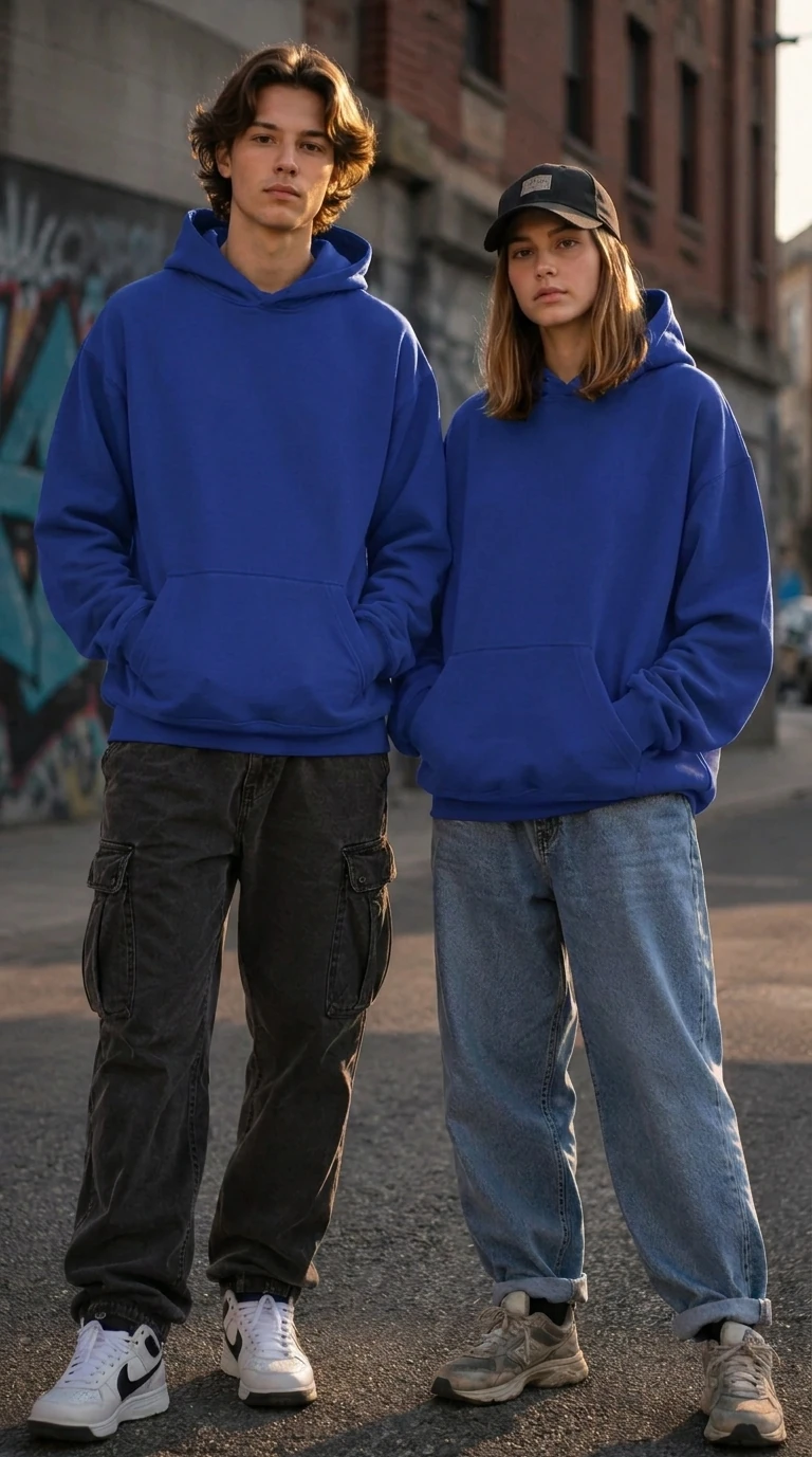 Sudadera Unisex con capucha. Playerytess. 9000U-Azul Rey