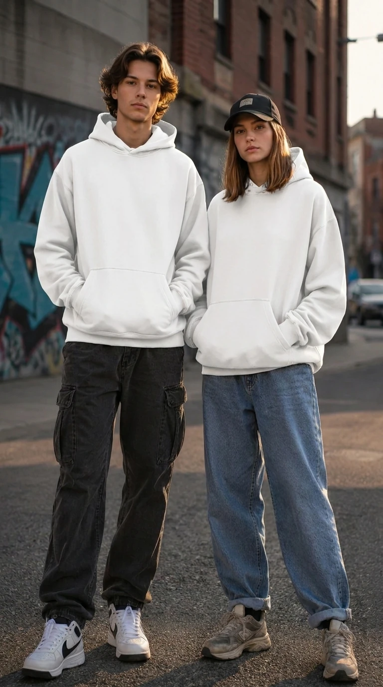 Sudadera Unisex con capucha. Playerytess. 9000U-Blanco