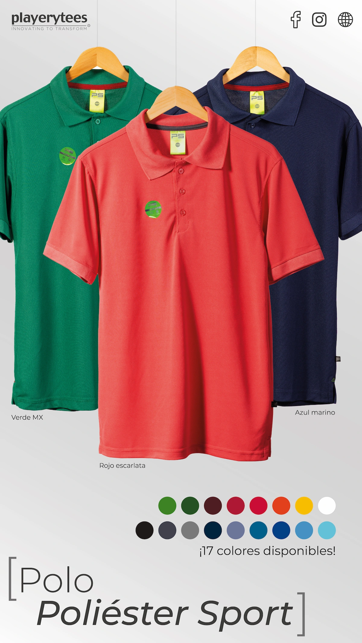 Imagen de portada de playera tipo polo poliester sport para caballero. Modelo 900C
