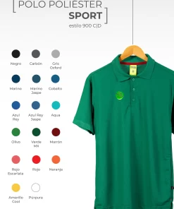 Imagen de portada playera tipo polo poliester sport para caballero. Modelo 900C