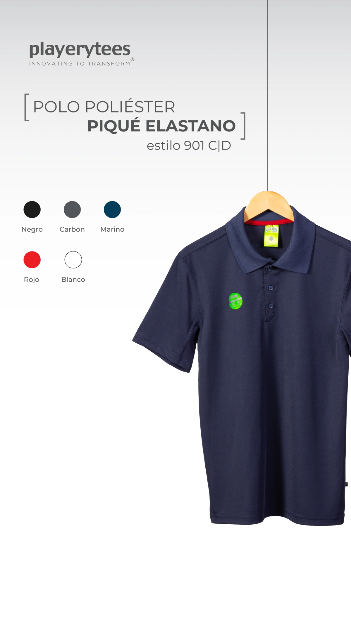 Image de producto Polo Poliester Pique Elastano Modelo 901C.