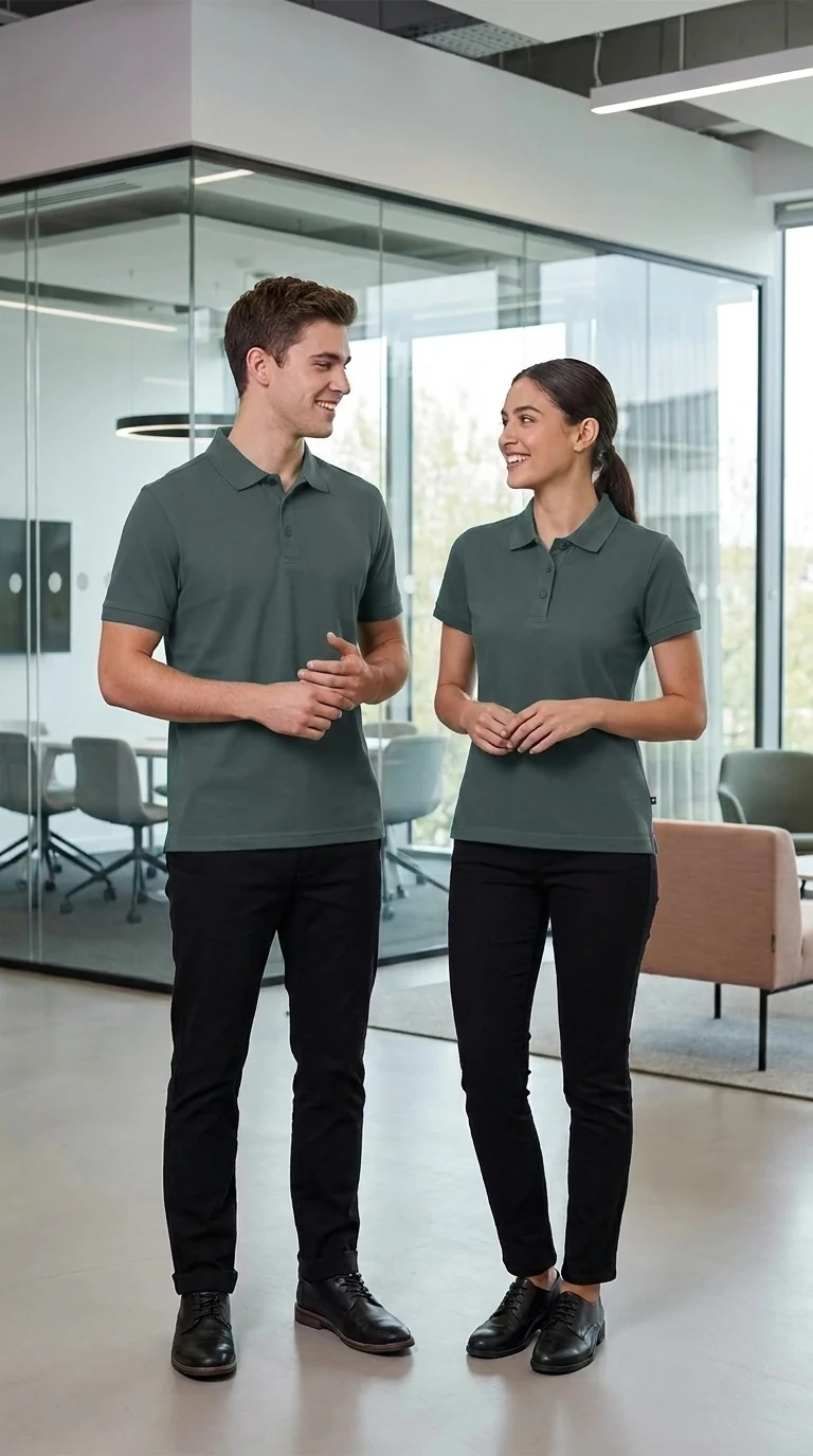 Polo Poliester Micro Waffle Unisex Modelo 903U_IronBLue. Playerytees