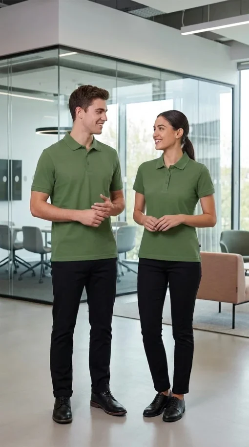 Polo Poliester Micro Waffle Unisex Modelo 903U_LightOlive. Playerytees