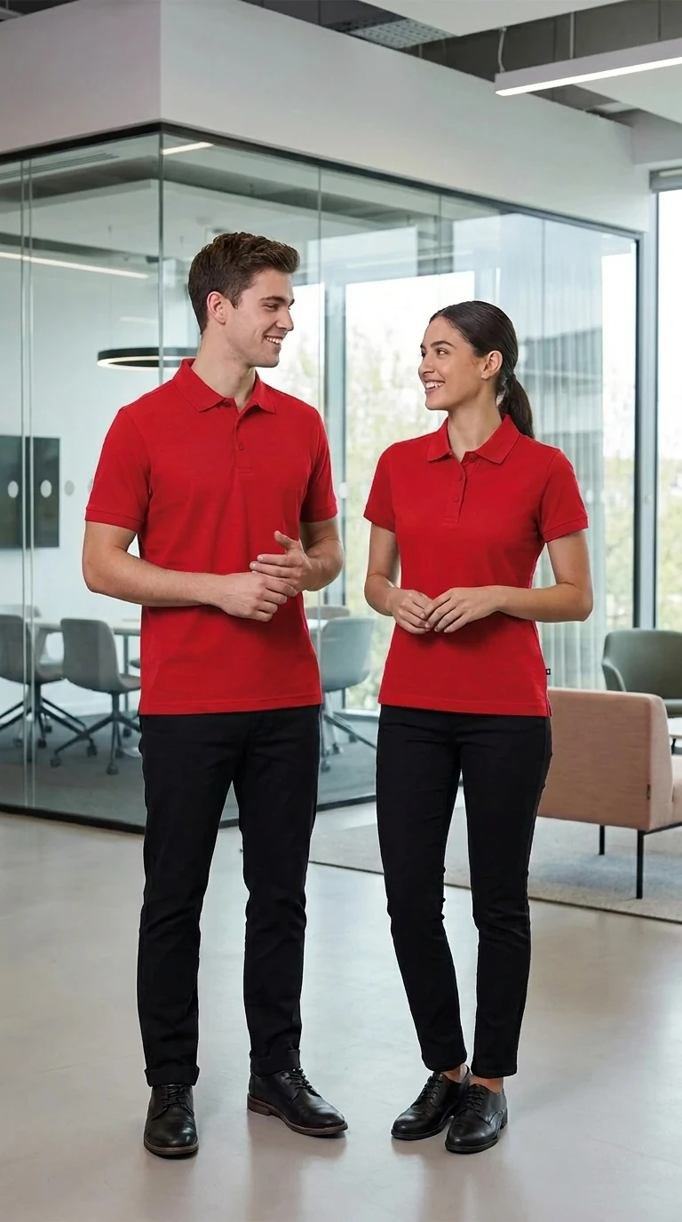 Polo Poliester Micro Waffle Unisex Modelo 903U_Red. Playerytees