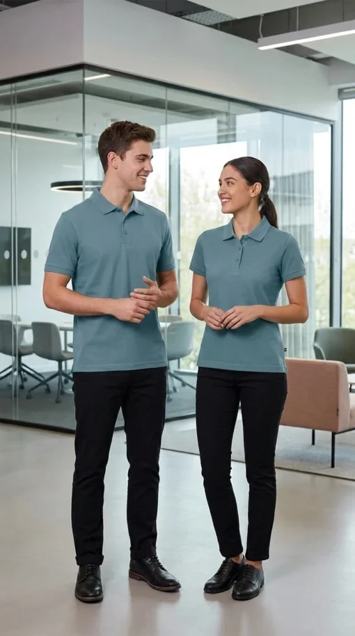 Polo Poliester Micro Waffle Unisex Modelo 903U_SteelBlue. Playerytees