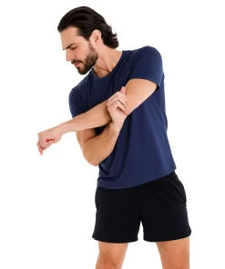 Imagen de producto playera deportiva poliester cuello redondo para Caballero. Modelo 950C. Azul Marino