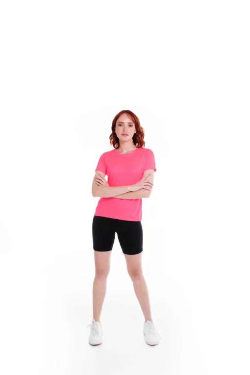 Imagen producto Playera Deportiva Poliester Cuello Redondo para Dama. Modelo 950 D. Color Fiusha.