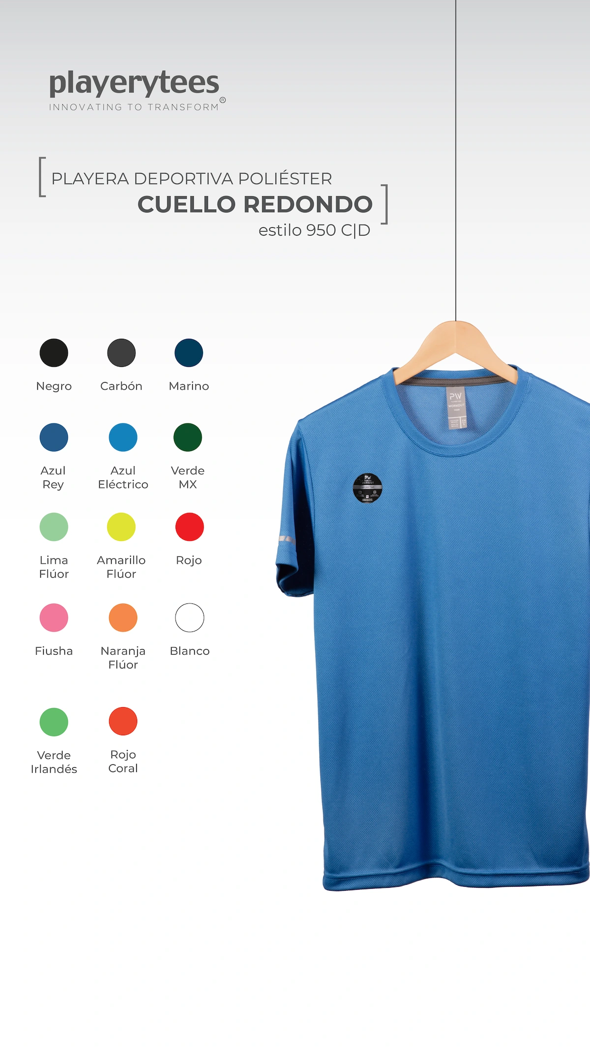 Imagen producto Playera Deportiva Poliester Cuello Redondo para Dama. Modelo 950 D. BANNER